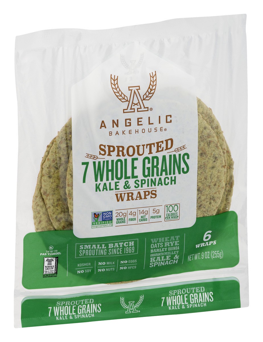 slide 8 of 9, Angelic Bakehouse Angelic Spring Kale Spinach Wrap, 6 ct