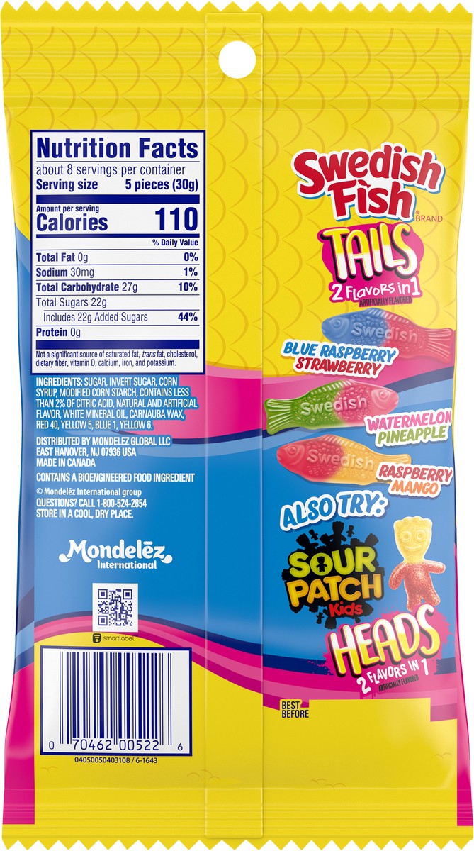 slide 6 of 9, SWEDISH FISH Tails 2 Flavors in 1 Soft & Chewy Candy, 8 oz, 8 oz