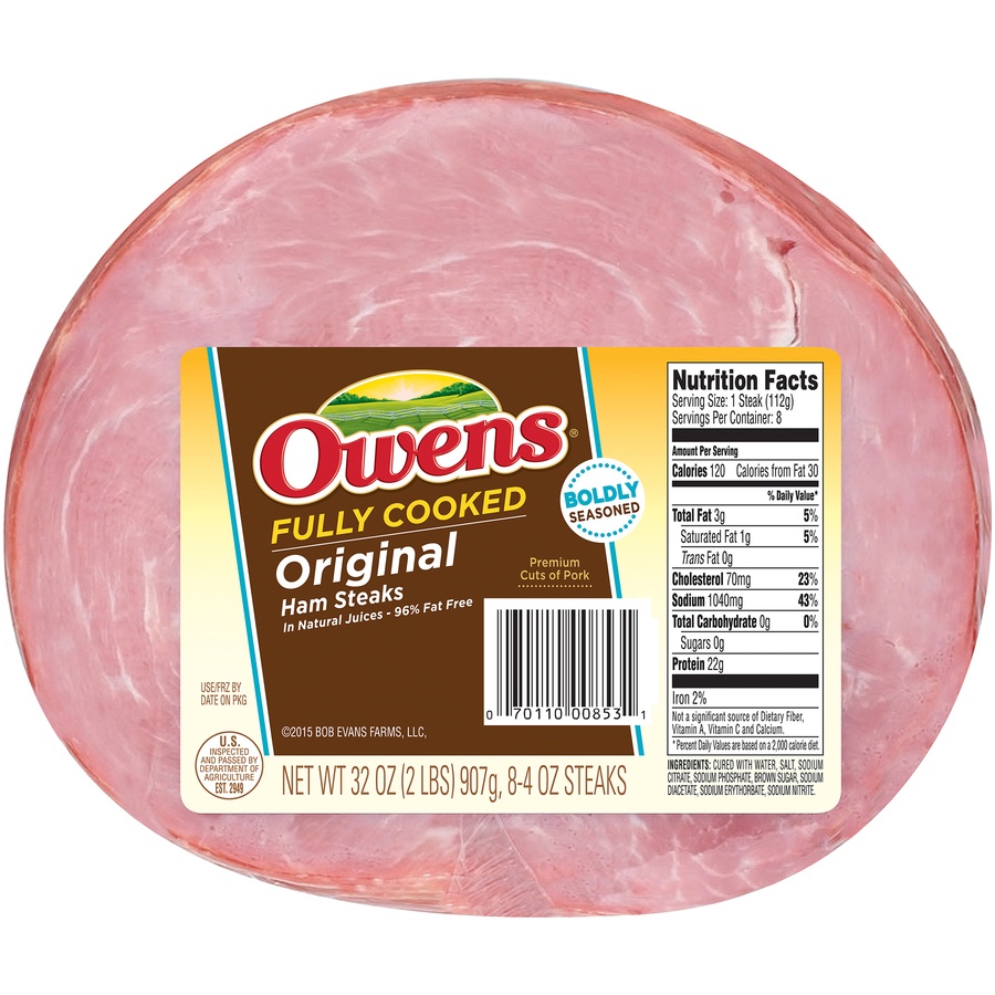 slide 1 of 3, Owens Original Ham Steaks, 32 oz