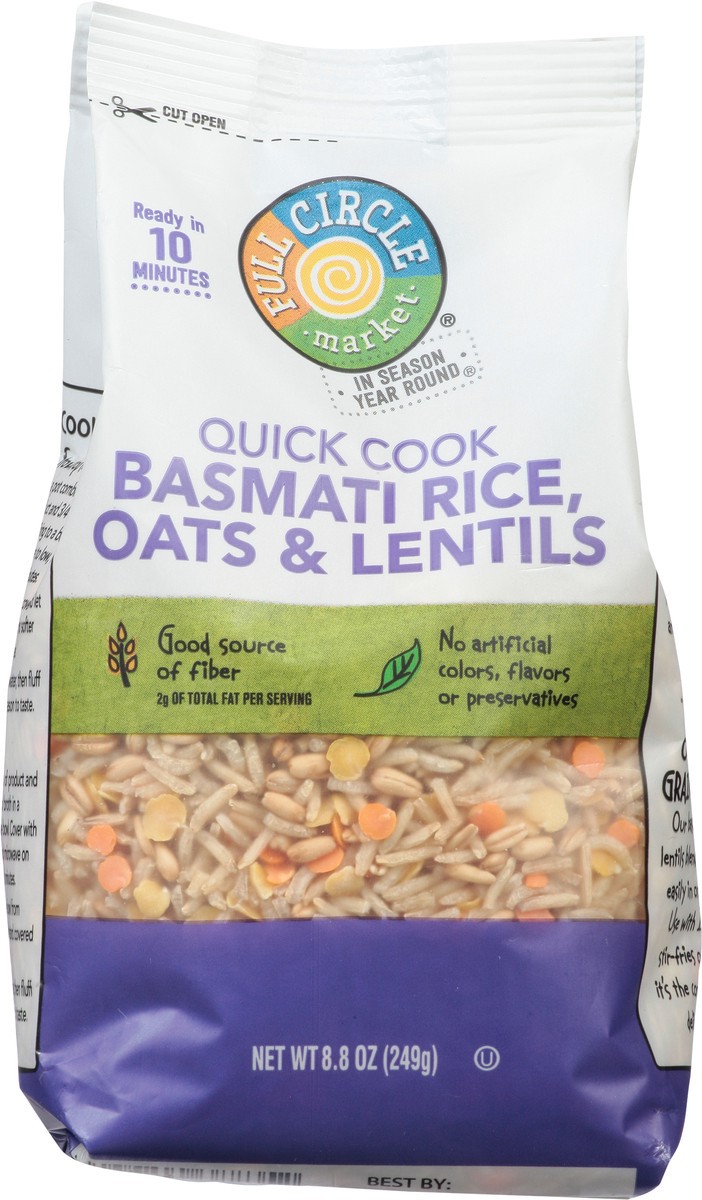 slide 15 of 15, Full Circle Market Quick Cook Basmati Rice, Oats & Lentils 8.8 oz, 8.8 oz