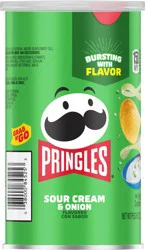 Pringles Potato Crisps Chips, Lunch Snacks, On-the-Go Snacks, Grab N' Go, Sour Cream and Onion, 2.5oz Can, 1 Can