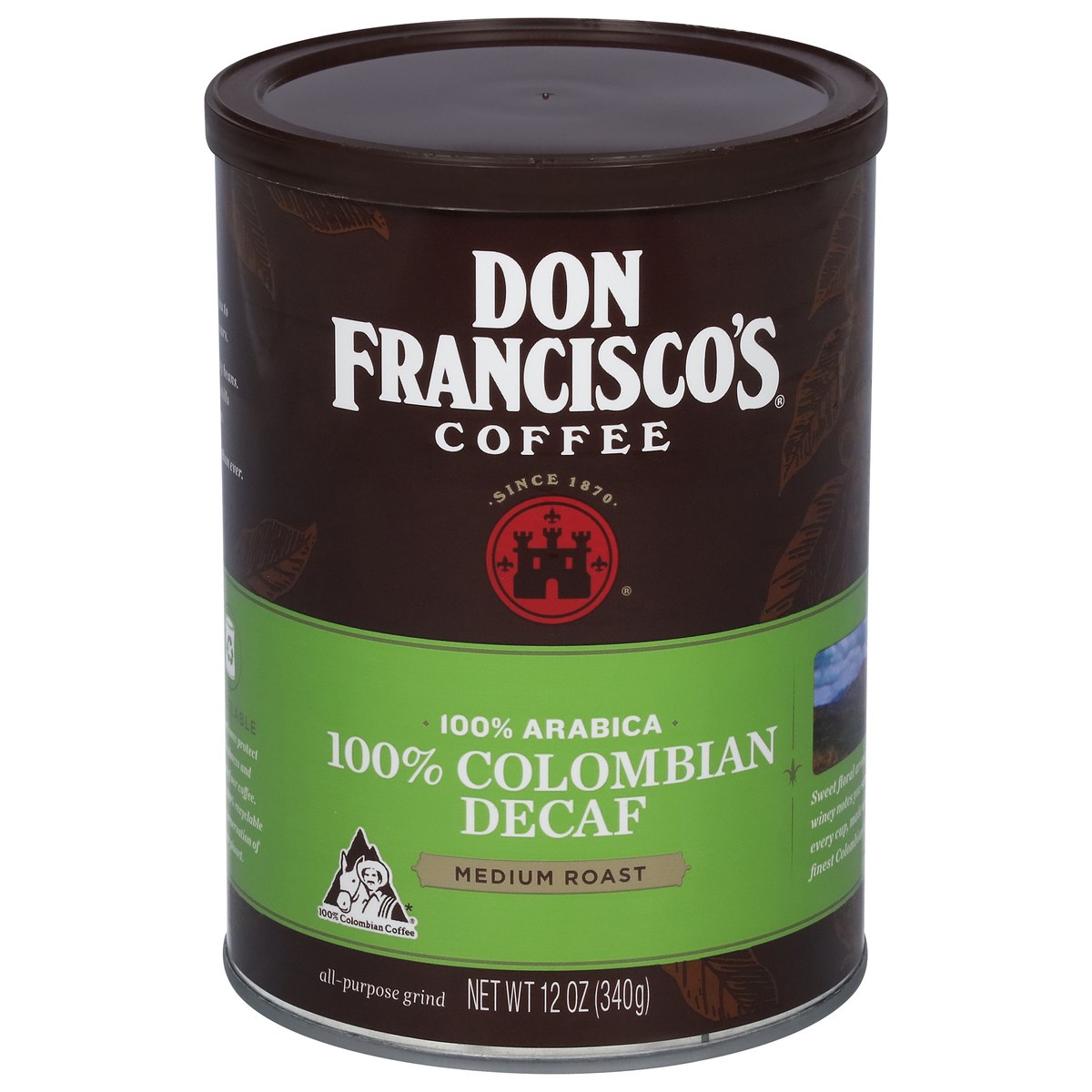 slide 1 of 9, Don Francisco's 100% Arabica Medium Roast 100% Columbian Decaf Coffee 12 oz, 12 oz