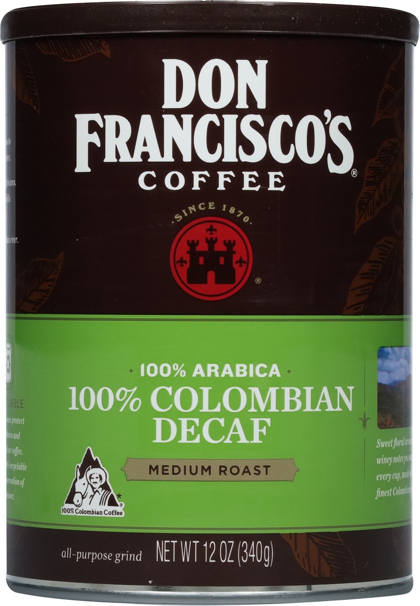 slide 6 of 9, Don Francisco's 100% Arabica Medium Roast 100% Columbian Decaf Coffee 12 oz, 12 oz