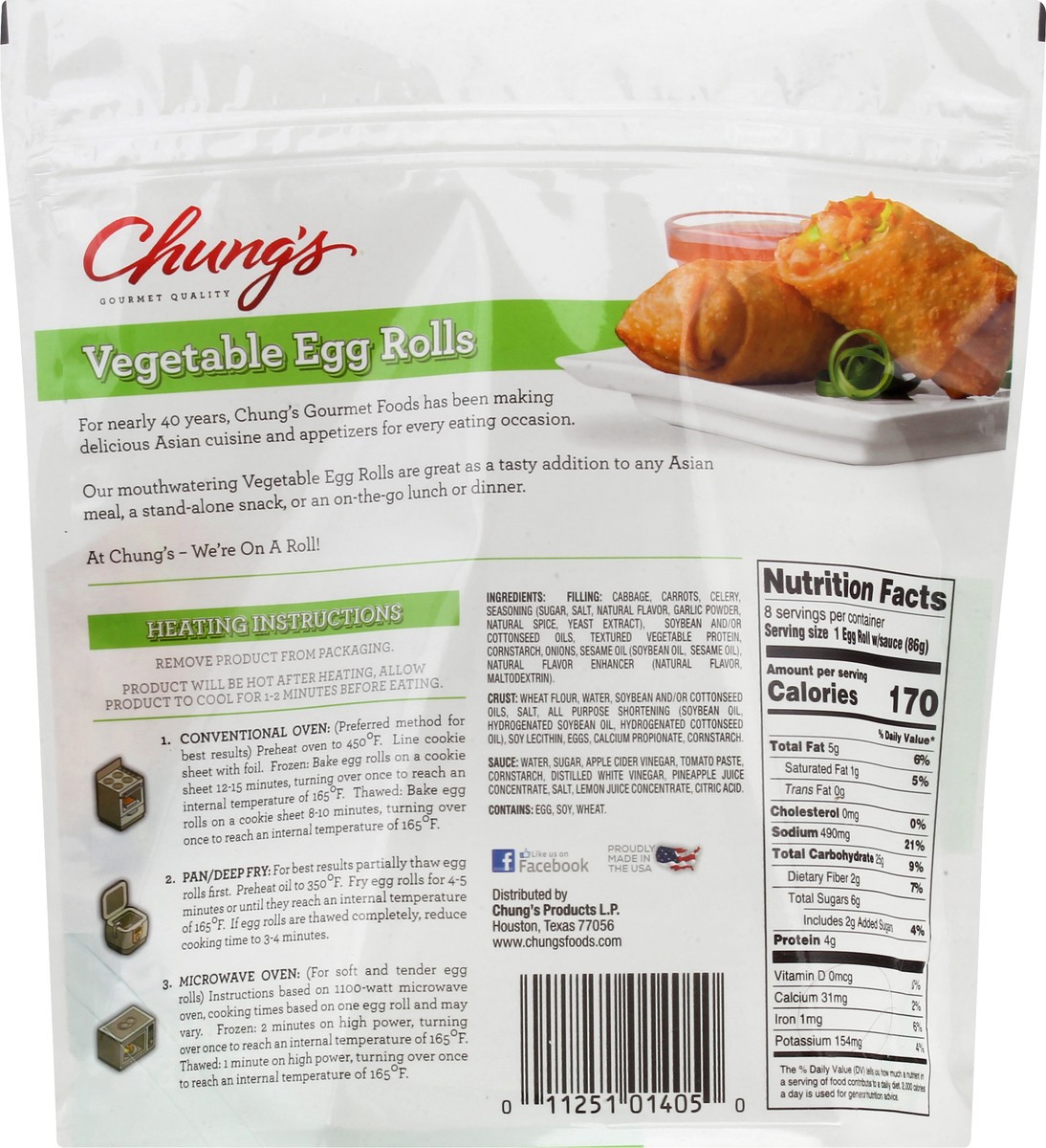 slide 8 of 10, Chung's Vegetable Egg Rolls, 8 ct; 24 oz