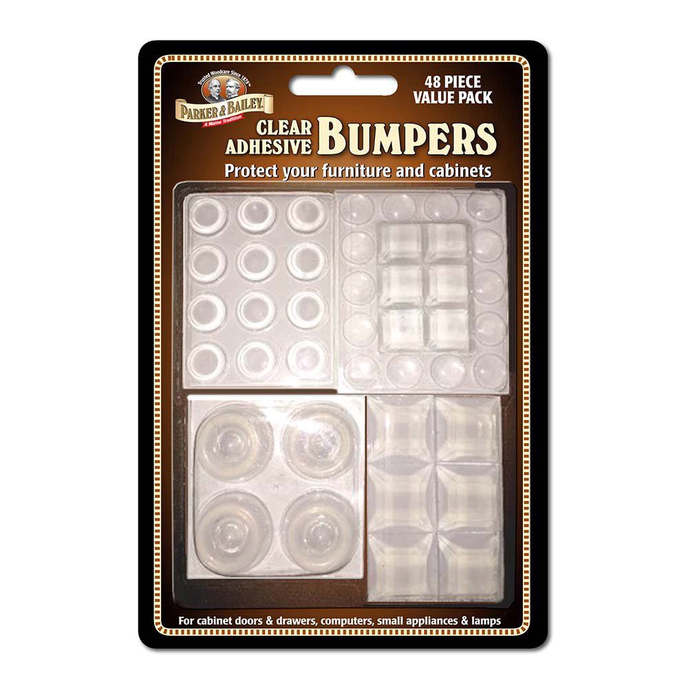 slide 1 of 1, Parker & Bailey Clear Adhesive Furniture Bumpers, 48 ct