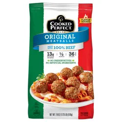 Cooked Perfect Flavor Seared Original Meatballs Bite Size 18 oz