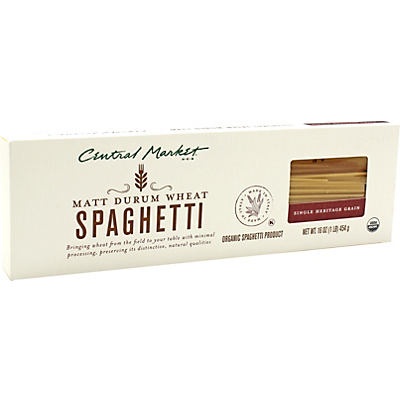 slide 1 of 1, Central Market Organic Matt Durum Wheat Spaghetti Pasta, 16 oz