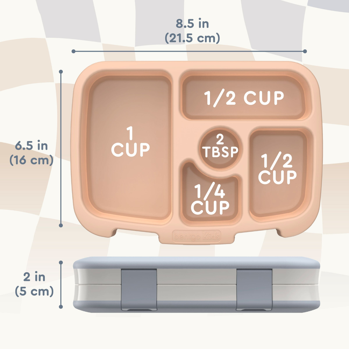 slide 3 of 4, Bentgo Kids Prints Durable & Leak-Proof Children's Lunch Box (Whimsy & Wonder Collection) - Checker Gradient, 1 ct