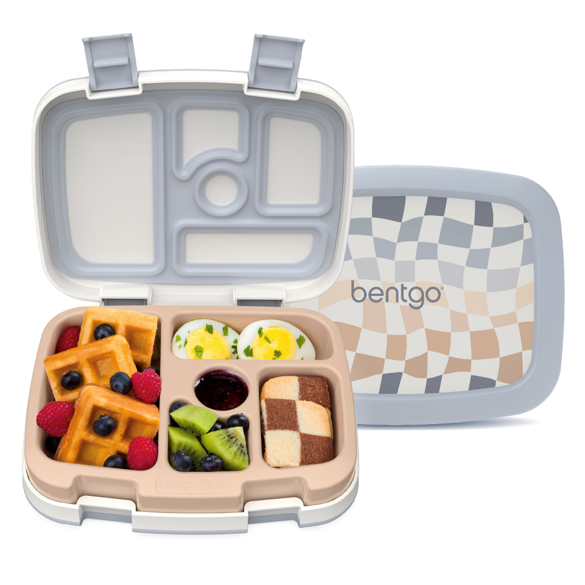 slide 1 of 4, Bentgo Kids Prints Durable & Leak-Proof Children's Lunch Box (Whimsy & Wonder Collection) - Checker Gradient, 1 ct