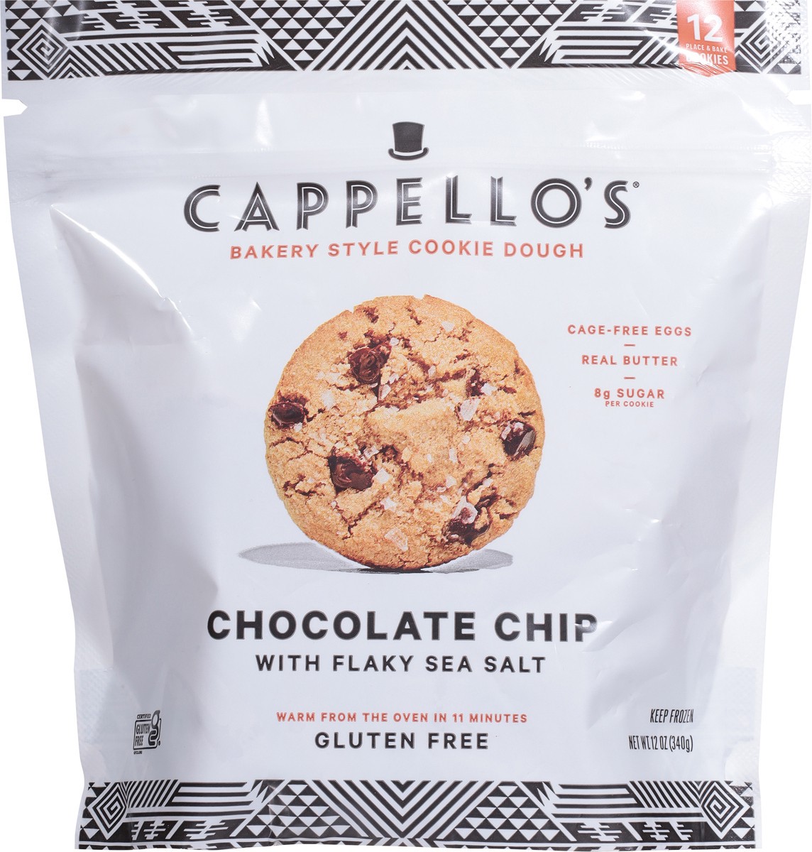 slide 5 of 14, Cappello's Bakery Style Chocolate Chip with Flaky Sea Salt Cookie Dough 12 ea, 
