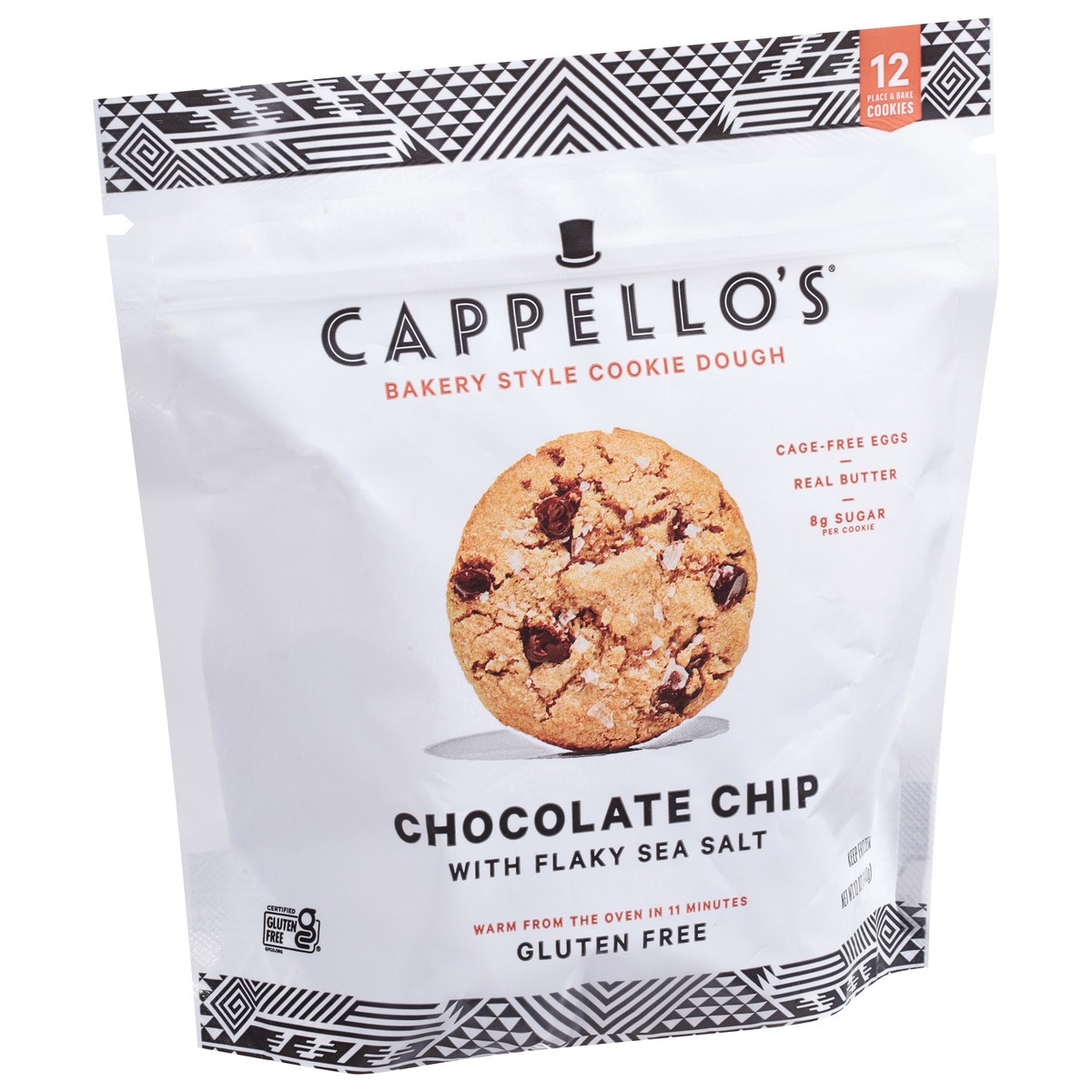 slide 4 of 14, Cappello's Bakery Style Chocolate Chip with Flaky Sea Salt Cookie Dough 12 ea, 