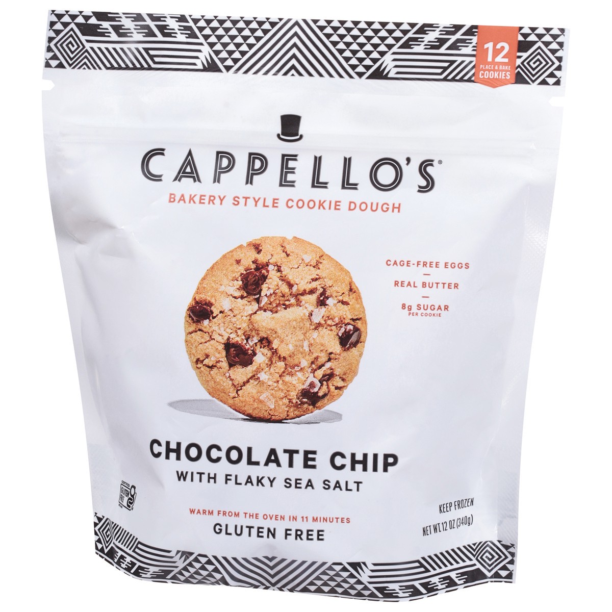 slide 13 of 14, Cappello's Bakery Style Chocolate Chip with Flaky Sea Salt Cookie Dough 12 ea, 