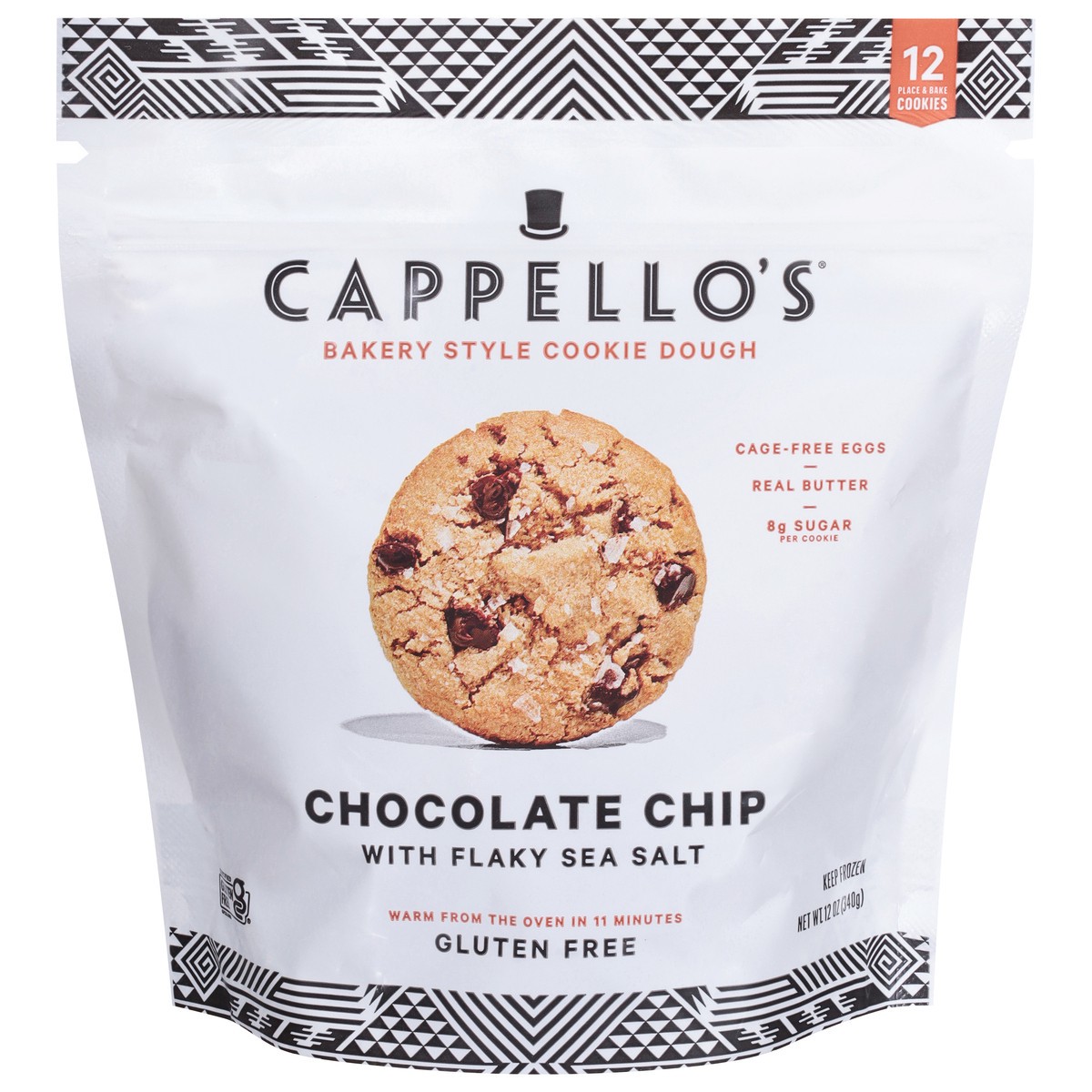 slide 7 of 14, Cappello's Bakery Style Chocolate Chip with Flaky Sea Salt Cookie Dough 12 ea, 