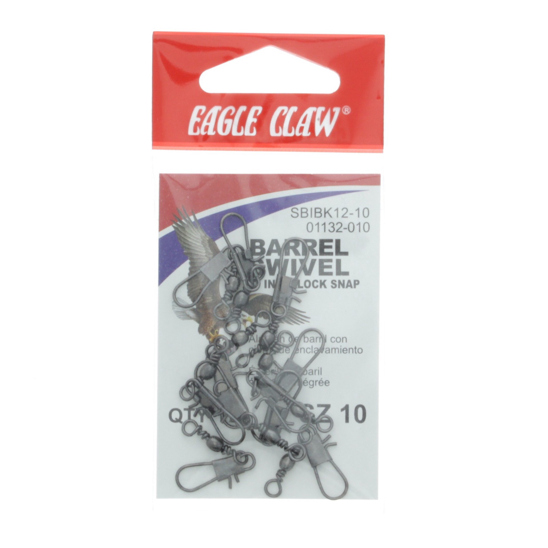 slide 1 of 1, Eagle Claw Black Interlock Snap Barrel Swivels, 1 ct