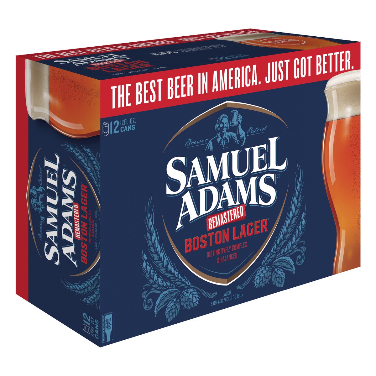 slide 6 of 8, Samuel Adams Boston Lager Beer (12 fl. oz. Can, 12pk.), 12 ct; 12 fl oz