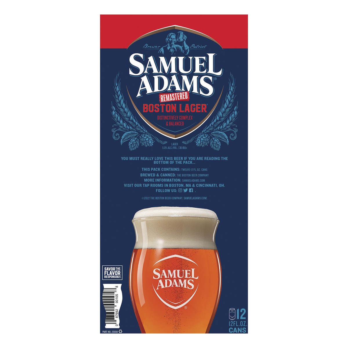 slide 2 of 8, Samuel Adams Boston Lager Beer (12 fl. oz. Can, 12pk.), 12 ct; 12 fl oz