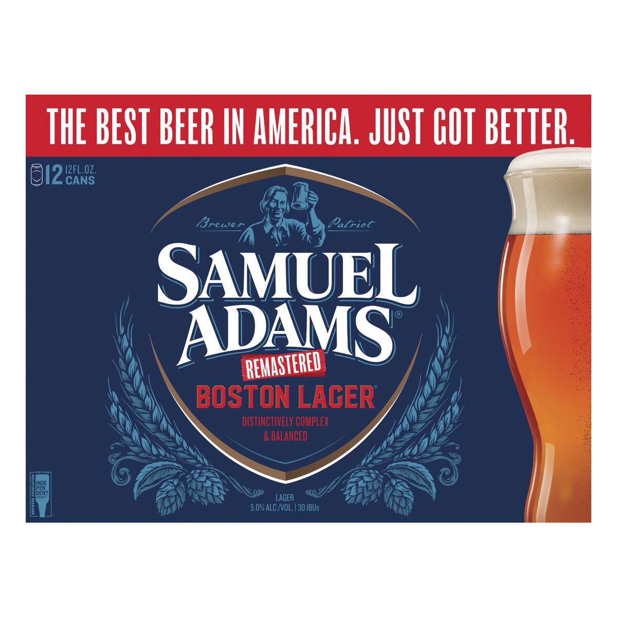 slide 3 of 8, Samuel Adams Boston Lager Beer (12 fl. oz. Can, 12pk.), 12 ct; 12 fl oz