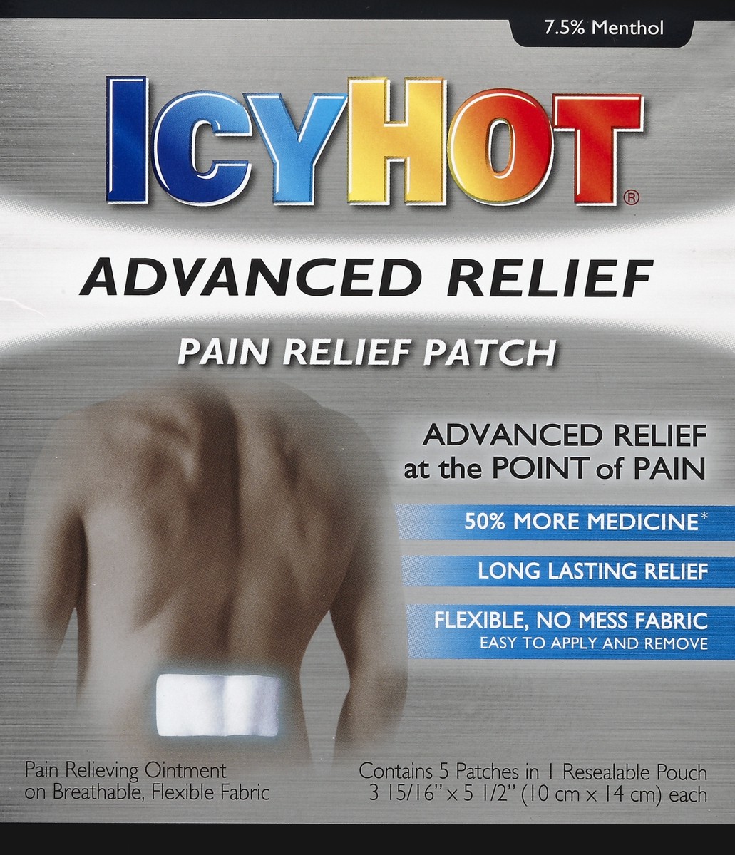 slide 4 of 7, Icy Hot Advanced Pain Relief Patch, 5 ct