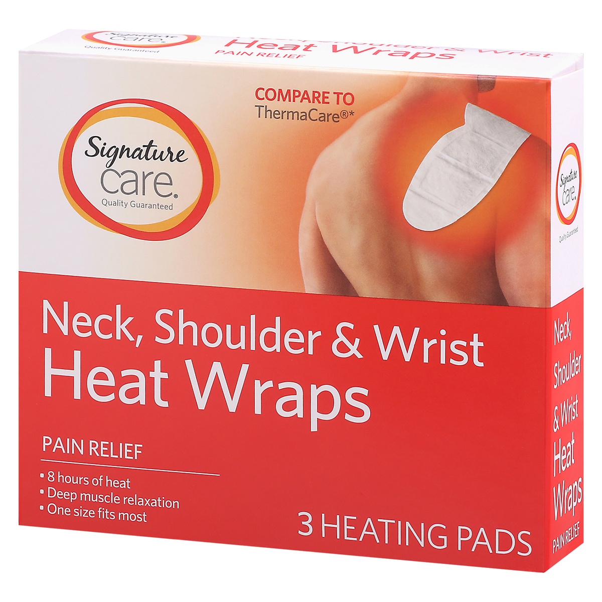 slide 3 of 9, Signature Care Neck Shoulder Wrist Heat Wrap Single Use - 3 CT, 3 ct