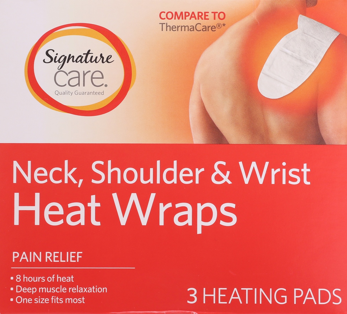 slide 6 of 9, Signature Care Neck Shoulder Wrist Heat Wrap Single Use - 3 CT, 3 ct