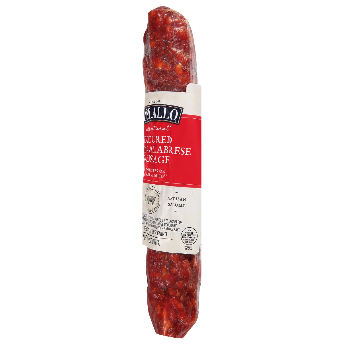 slide 5 of 14, DeLallo Uncured Spicy Calabrese Sausage 7 oz, 7 oz