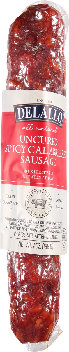 slide 14 of 14, DeLallo Uncured Spicy Calabrese Sausage 7 oz, 7 oz