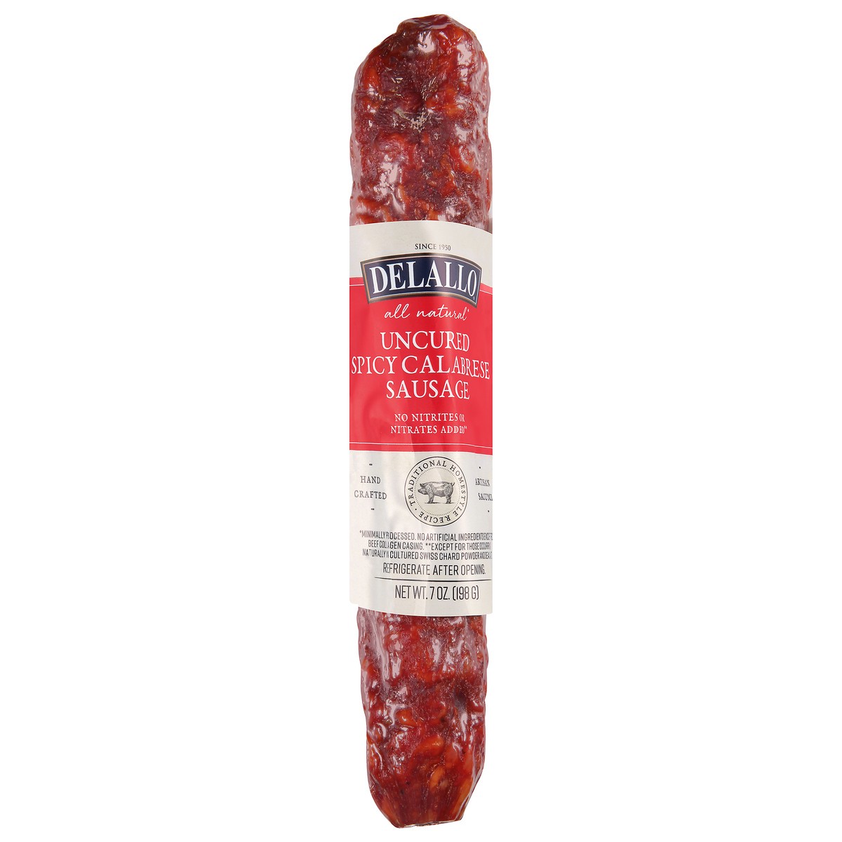 slide 2 of 14, DeLallo Uncured Spicy Calabrese Sausage 7 oz, 7 oz