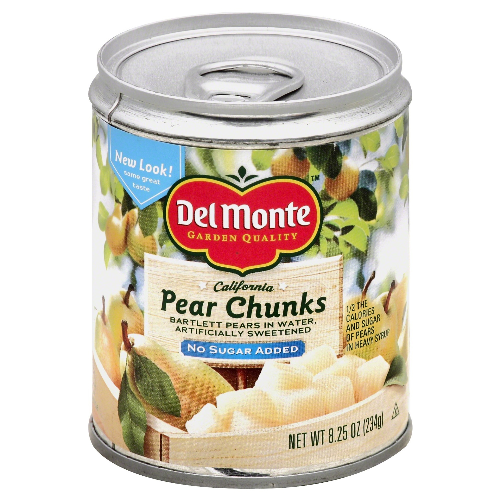 slide 1 of 1, Del Monte No Sugar Added Bartlett Pear Chunks, 8.25 oz