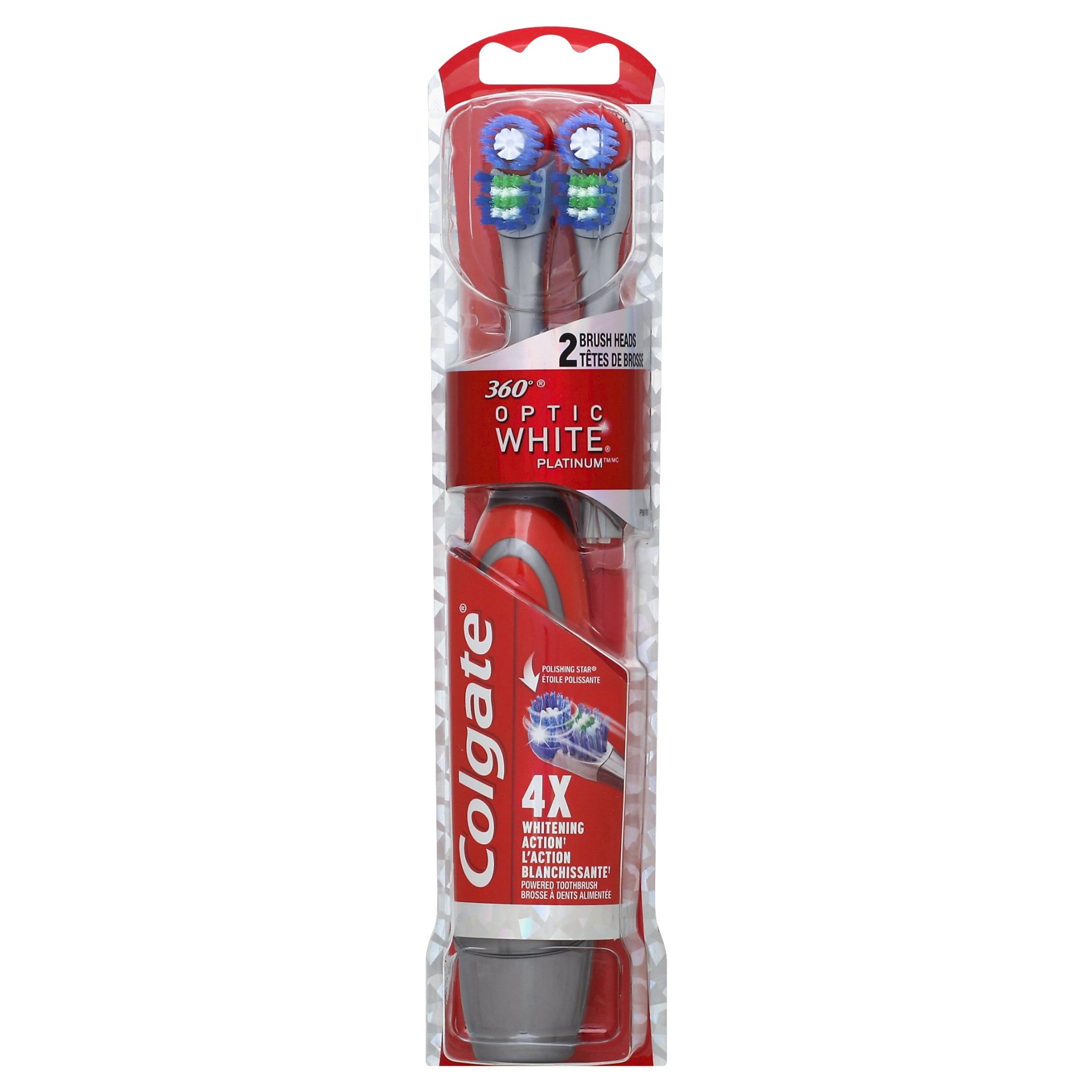 slide 1 of 5, Colgate 360 Optic White Platinum Battery Toothbrush Plus Refill Head, 1 ct