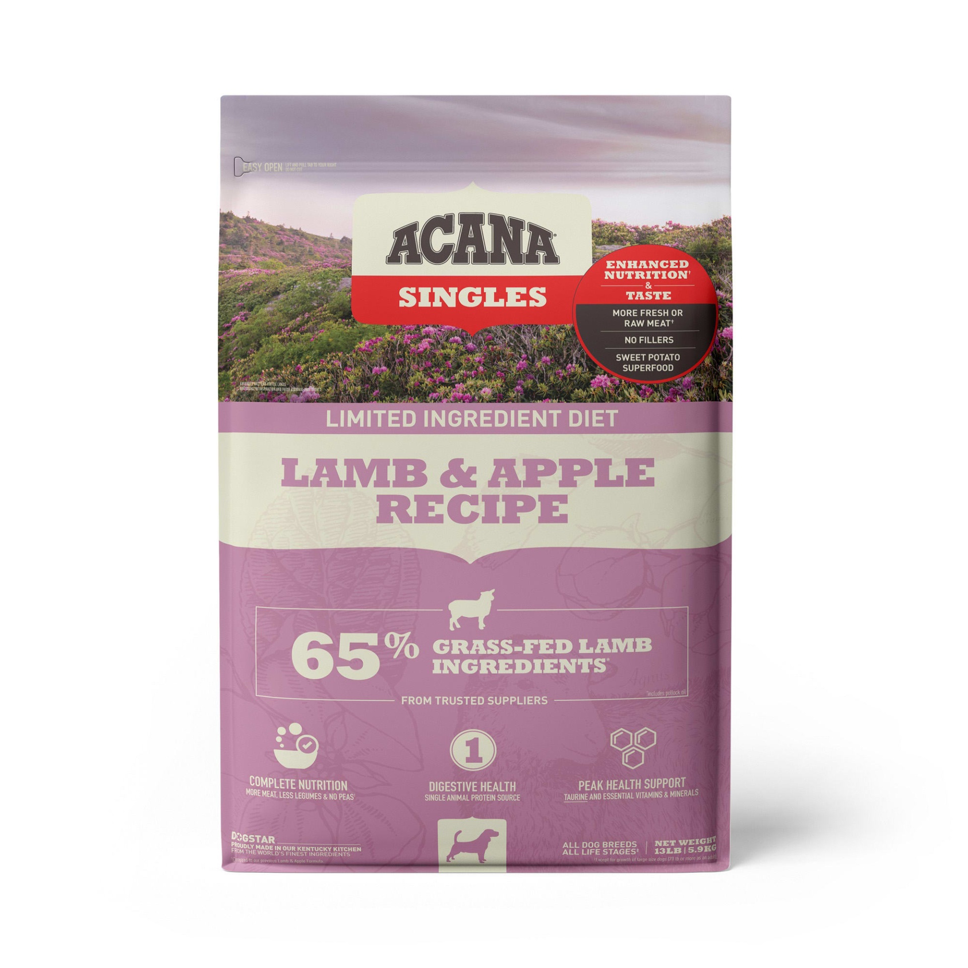 slide 1 of 1, ACANA Singles Lamb & Apple Recipe Dry Dog Food, 13 lb