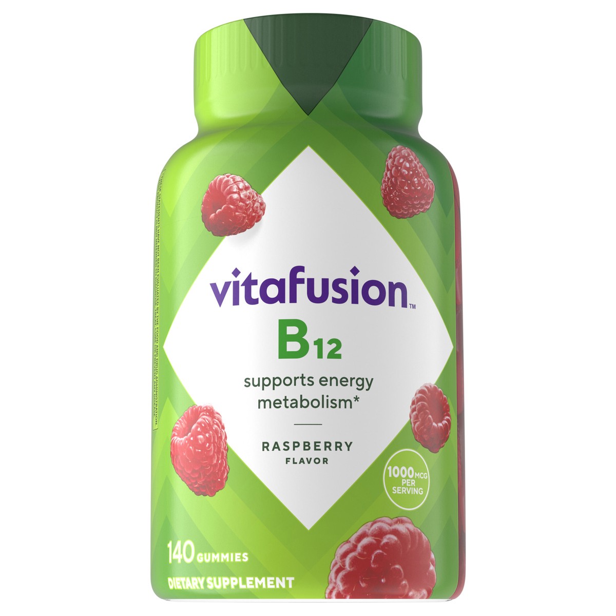 slide 1 of 10, vitafusion B12 Gummy Vitamins, Delicious Raspberry Flavor, 140ct (70 Day Supply), 140 cnt