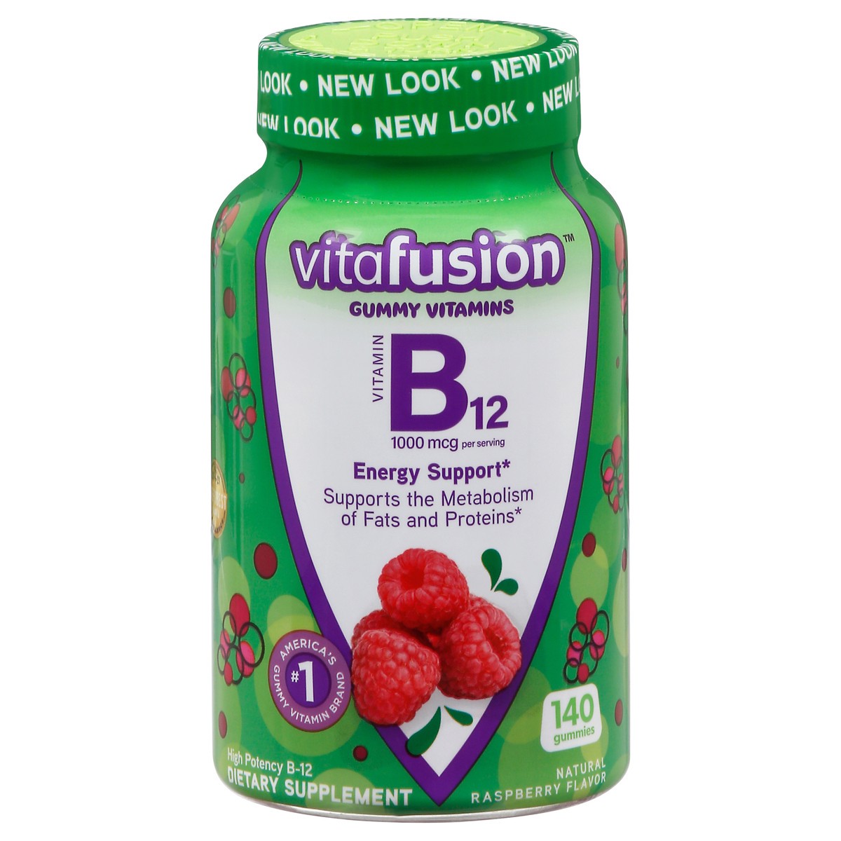 slide 5 of 10, vitafusion B12 Gummy Vitamins, Delicious Raspberry Flavor, 140ct (70 Day Supply), 140 cnt