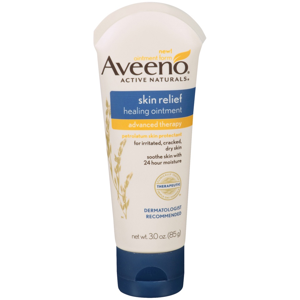 slide 1 of 1, Aveeno Active Naturals Skin Relief Healing Ointment, Advanced Therapy, 3 oz