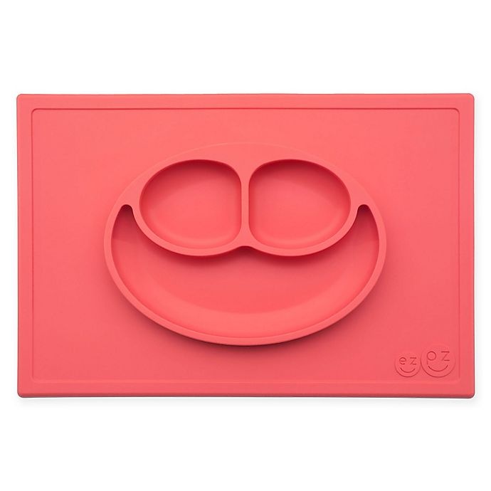 slide 1 of 6, ezpz Happy Mat Placemat - Coral, 1 ct