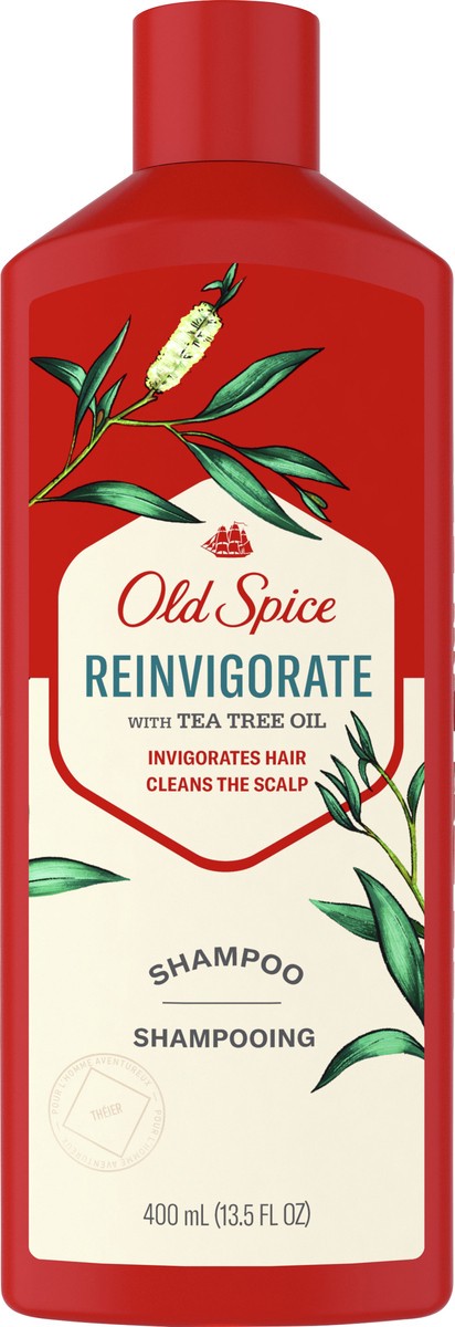 slide 4 of 6, Old Spice Reinvigorate Shampoo with Tea Tree Shampoo for Men, 13.5 fl oz, 13.5 fl oz