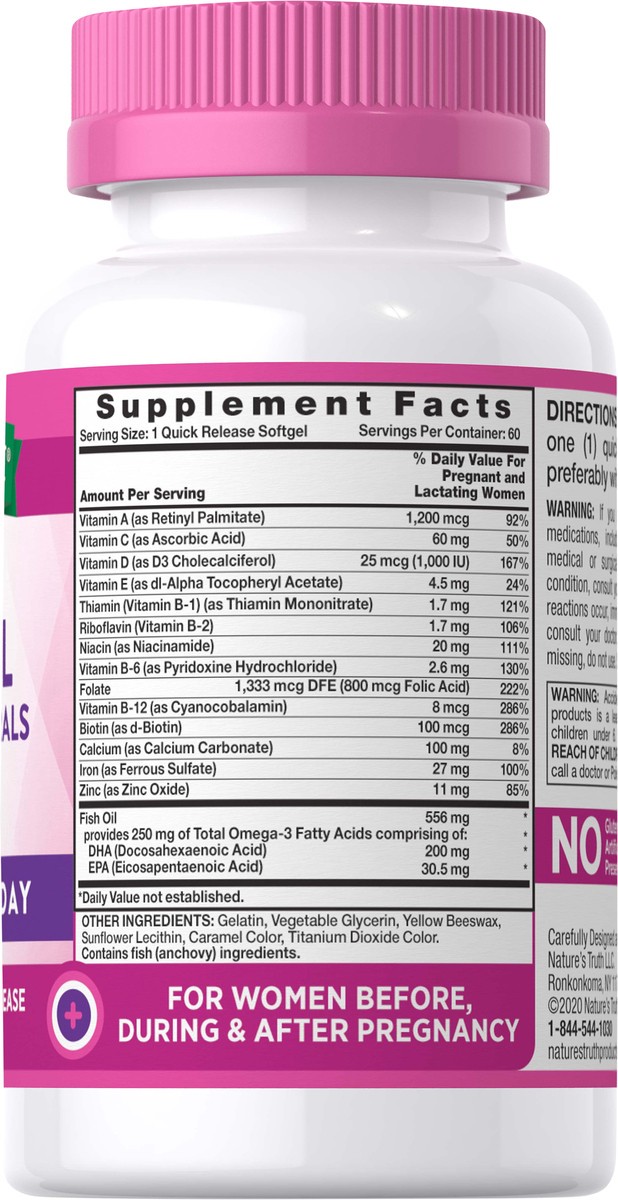 slide 2 of 5, Nature's Truth Ultra Prenatal Vitamins and Minerals plus DHA, 60 ct