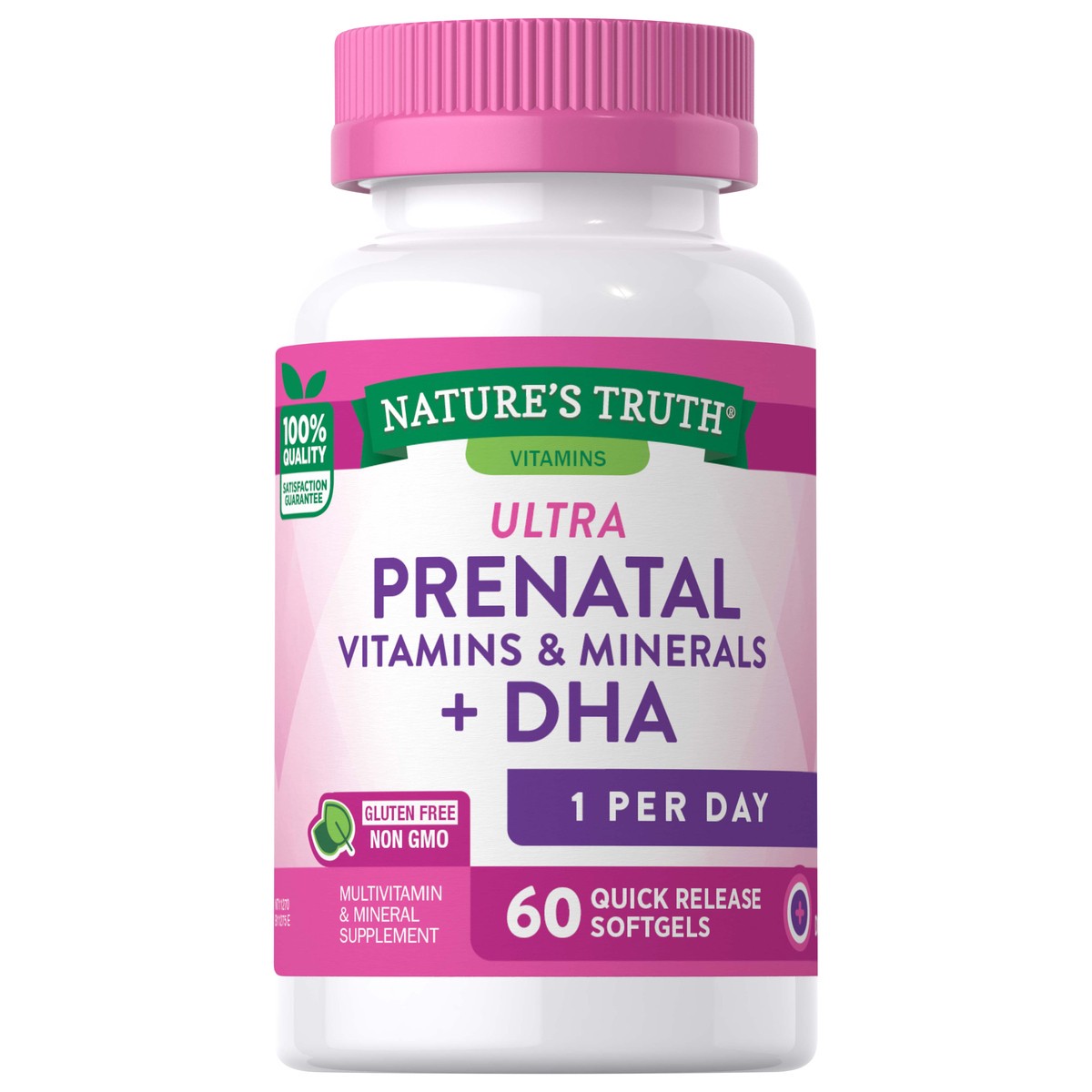 slide 1 of 5, Nature's Truth Ultra Prenatal Vitamins and Minerals plus DHA, 60 ct