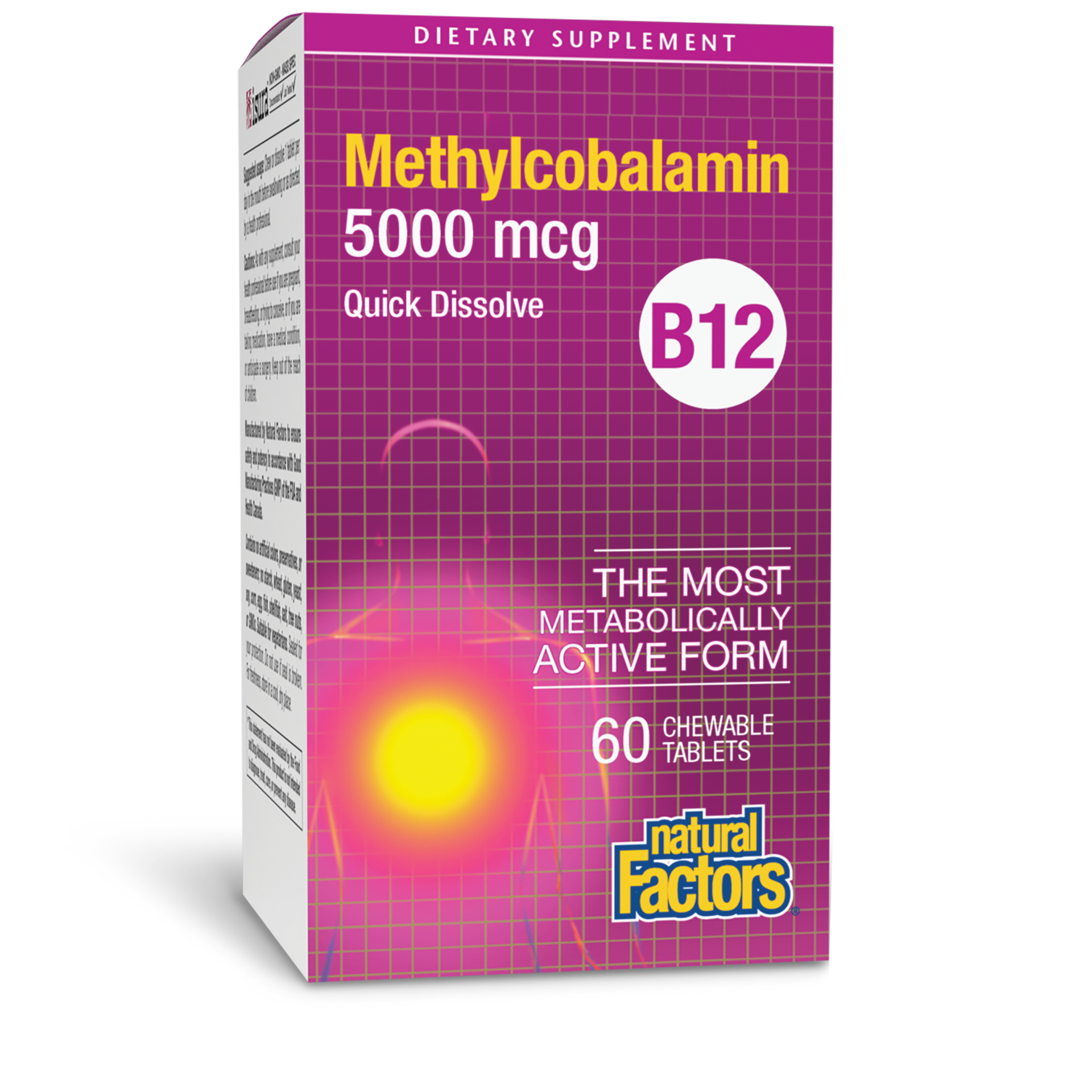 slide 1 of 2, Natural Factors B12 Methycobalamin, 60 ch