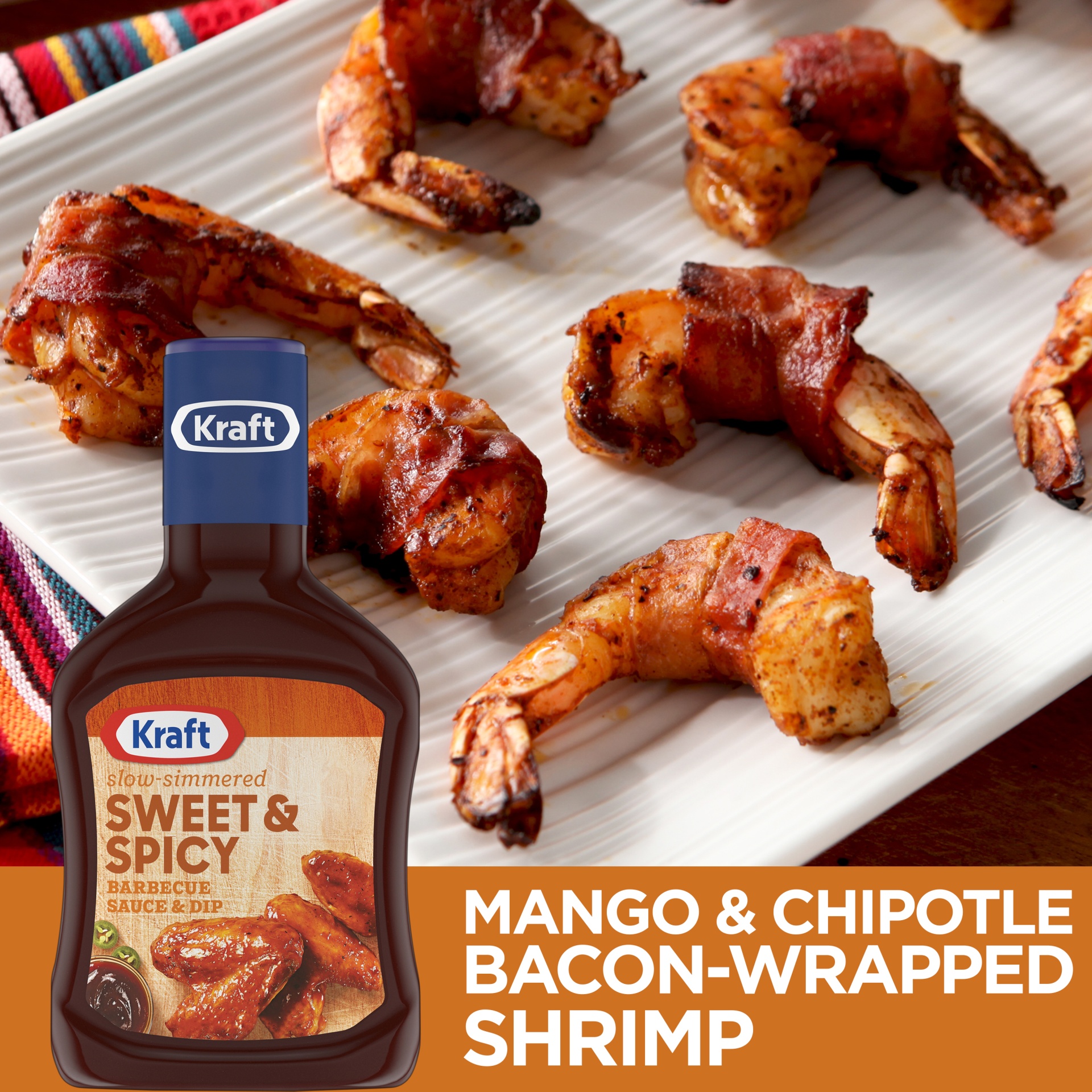slide 5 of 10, Kraft Sweet & Spicy Slow-Simmered Barbecue Sauce, 18 oz