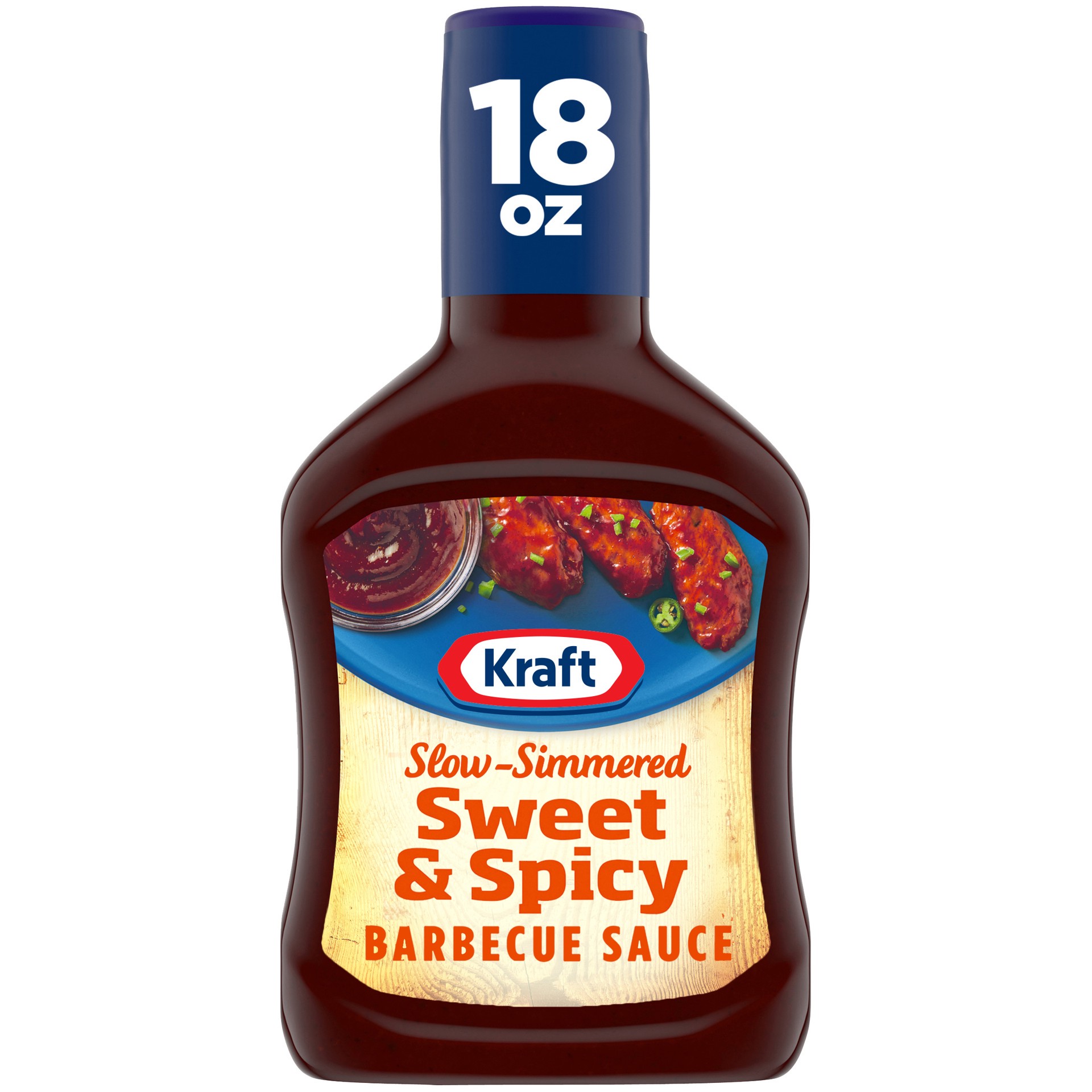 slide 1 of 5, Kraft Sweet & Spicy Slow-Simmered Barbecue Sauce, 18 oz Bottle, 18 oz