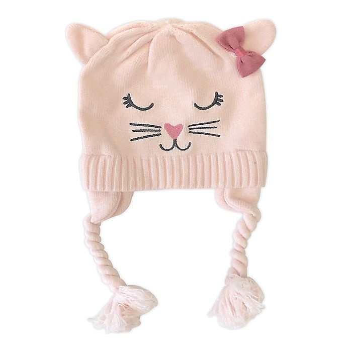 slide 1 of 1, NYGB Norah Newborn Cat Critter Hat - Pink, 1 ct