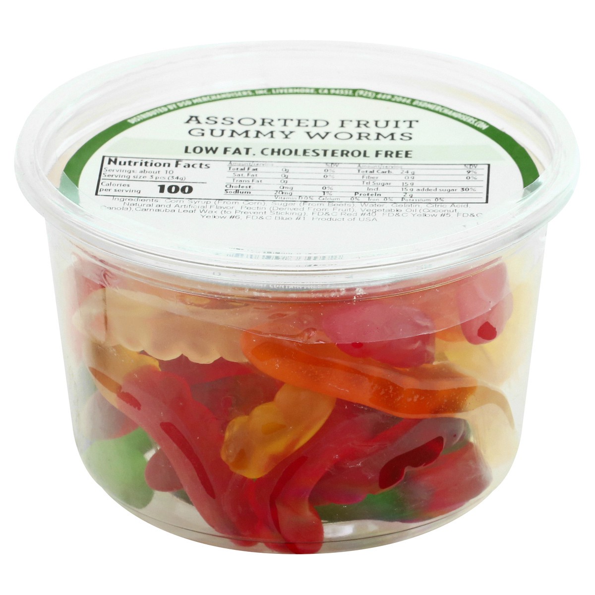 slide 3 of 13, DSD Merchandisers Assorted Fruit Gummy Worms 13 oz, per lb
