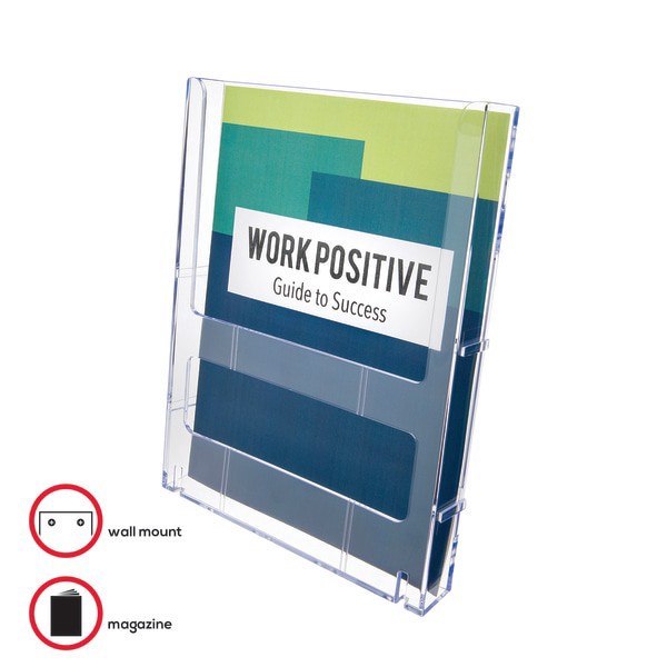 slide 8 of 10, Deflect-O Lit Loc Interlocking Magazine Size Literature Display, Clear, 1 ct