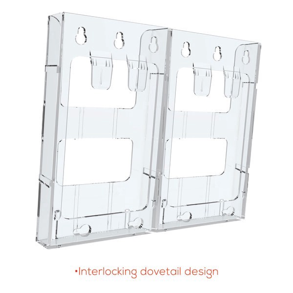 slide 4 of 10, Deflect-O Lit Loc Interlocking Magazine Size Literature Display, Clear, 1 ct