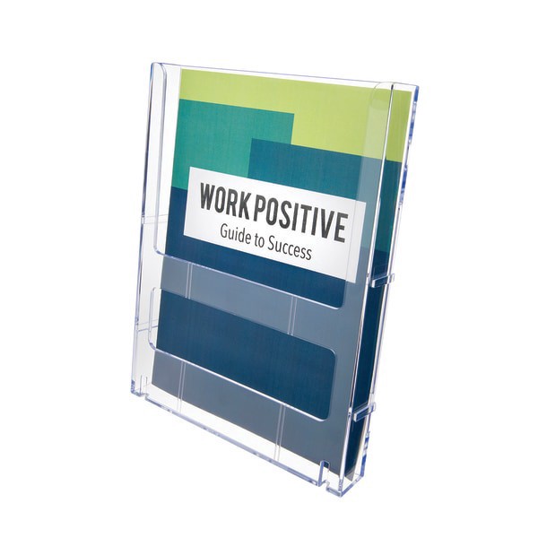 slide 1 of 10, Deflect-O Lit Loc Interlocking Magazine Size Literature Display, Clear, 1 ct