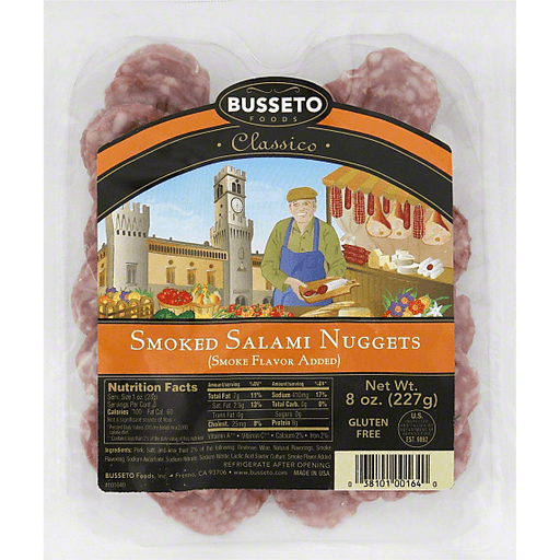 slide 2 of 3, Busseto Foods Smoked Salami Nuggets, 8 oz