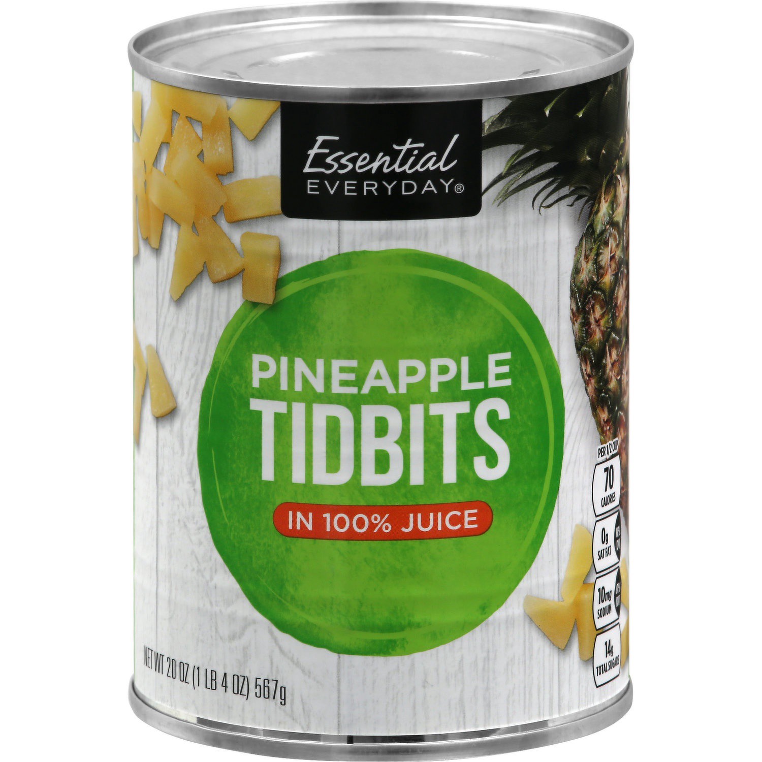 slide 1 of 1, Essential Everyday Pineapple Tidbits In Juice, 20 oz