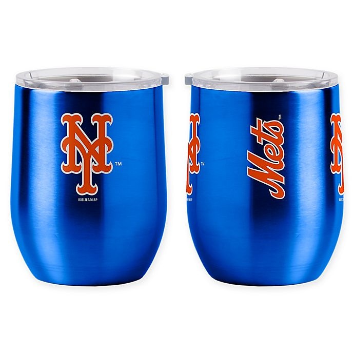 slide 1 of 1, MLB New York Mets Ultra Curved Stainless Steel Wine Tumbler, 16 oz