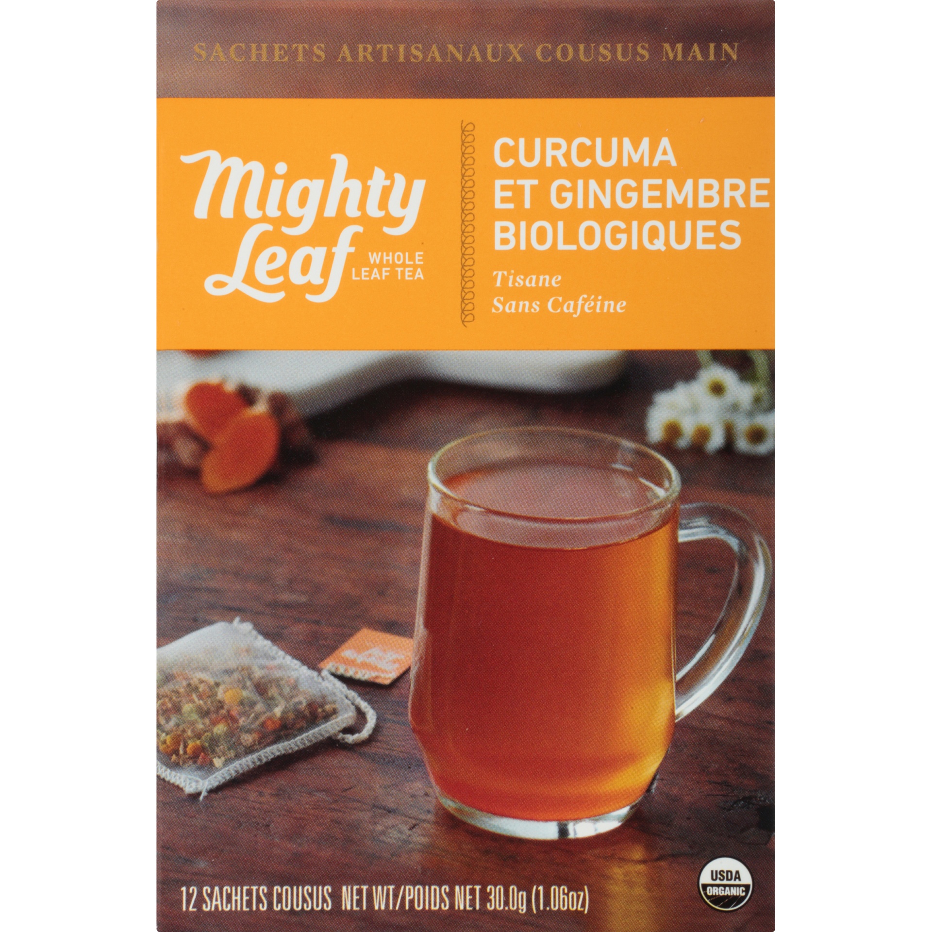 slide 3 of 5, Mighty Leaf Organic Tumeric Ginger Whole Leaf Tea, 12 ct