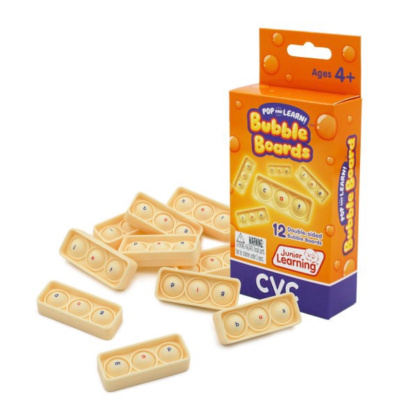 slide 1 of 9, Junior Learning Pop And Learn Bubble Boards, Pre-K, Pack Of 12 Boards, 12 ct